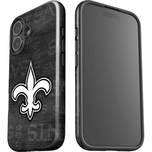 NFL New Orleans Saints Black & White iPhone 16 Impact Case